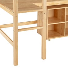 Elle Pine Wood Single Loft Bed with Desk